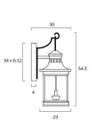 Fergus Black IP43 2 Light Exterior Wall Light