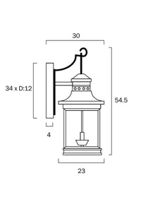 Thumbnail for Fergus Black IP43 2 Light Exterior Wall Light