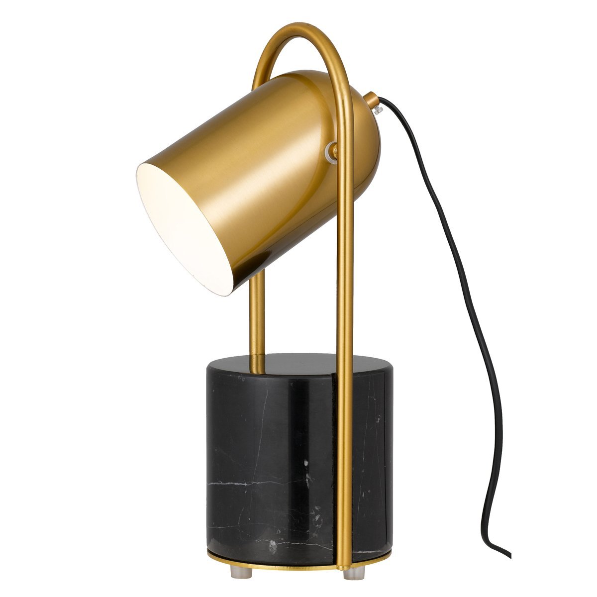 Fidel Table Lamp in Antique Gold with Black Marble