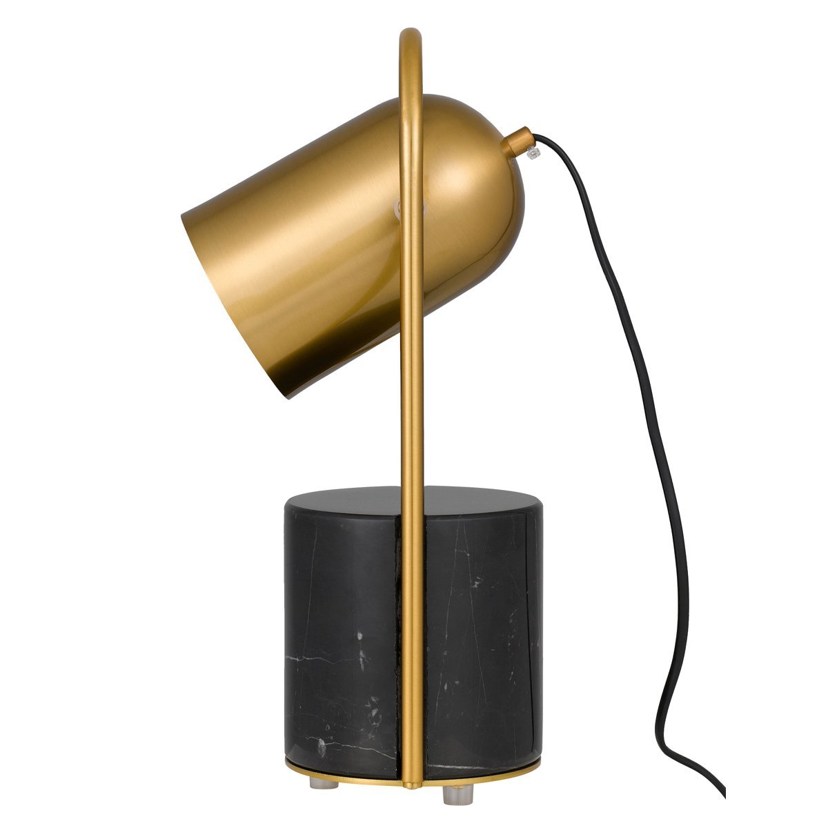 Fidel Table Lamp in Antique Gold with Black Marble