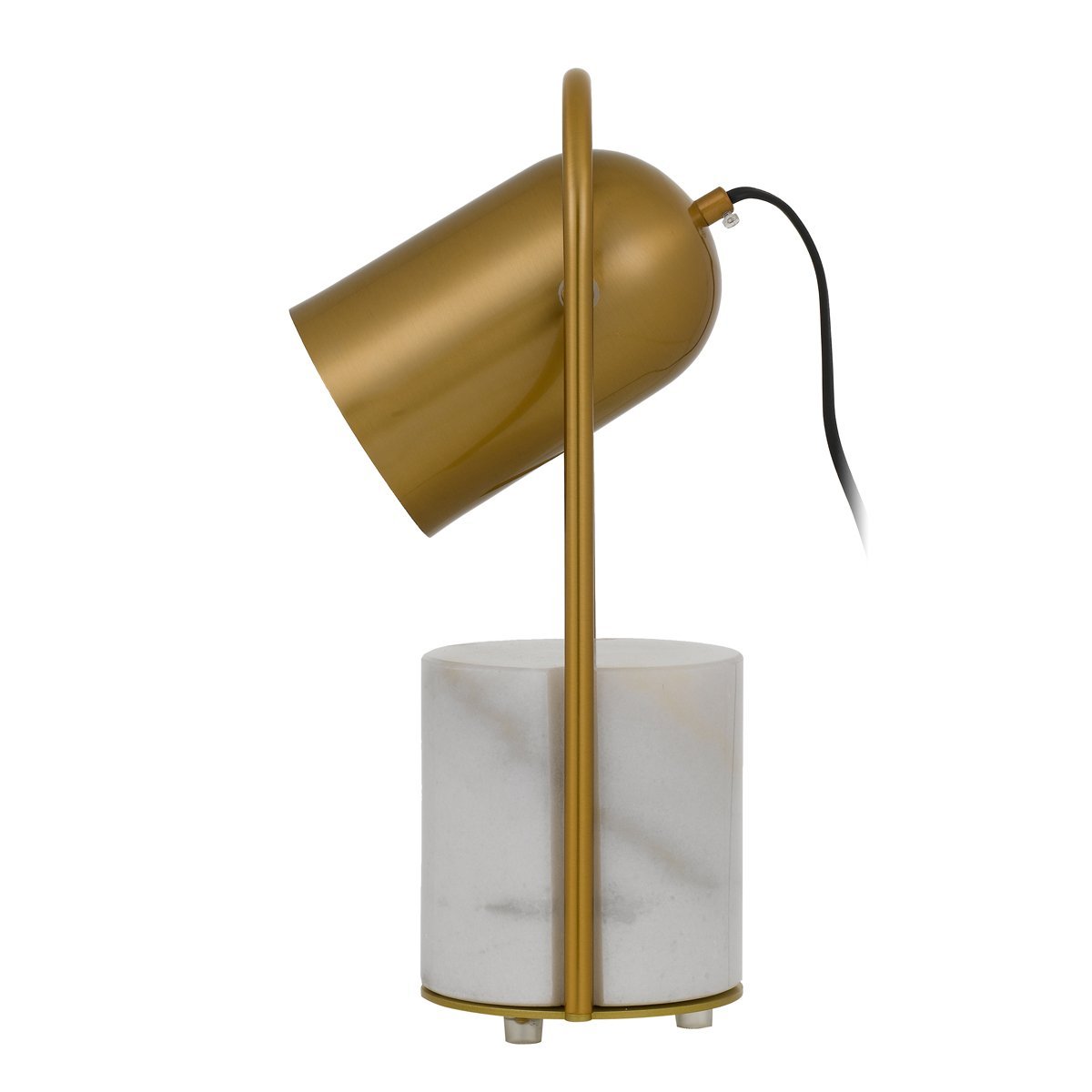 Fidel Table Lamp in Antique Gold with White Marble