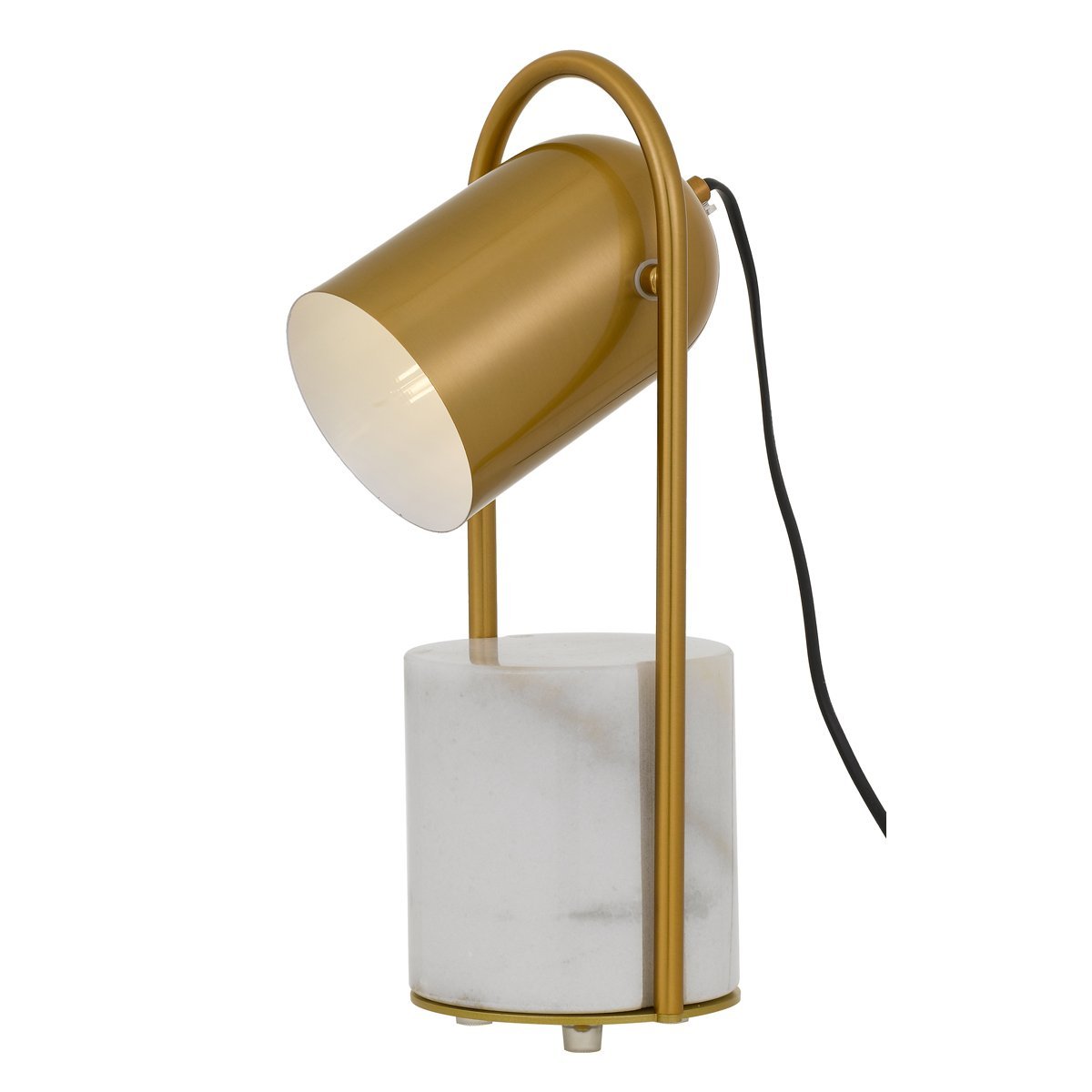 Fidel Table Lamp in Antique Gold with White Marble