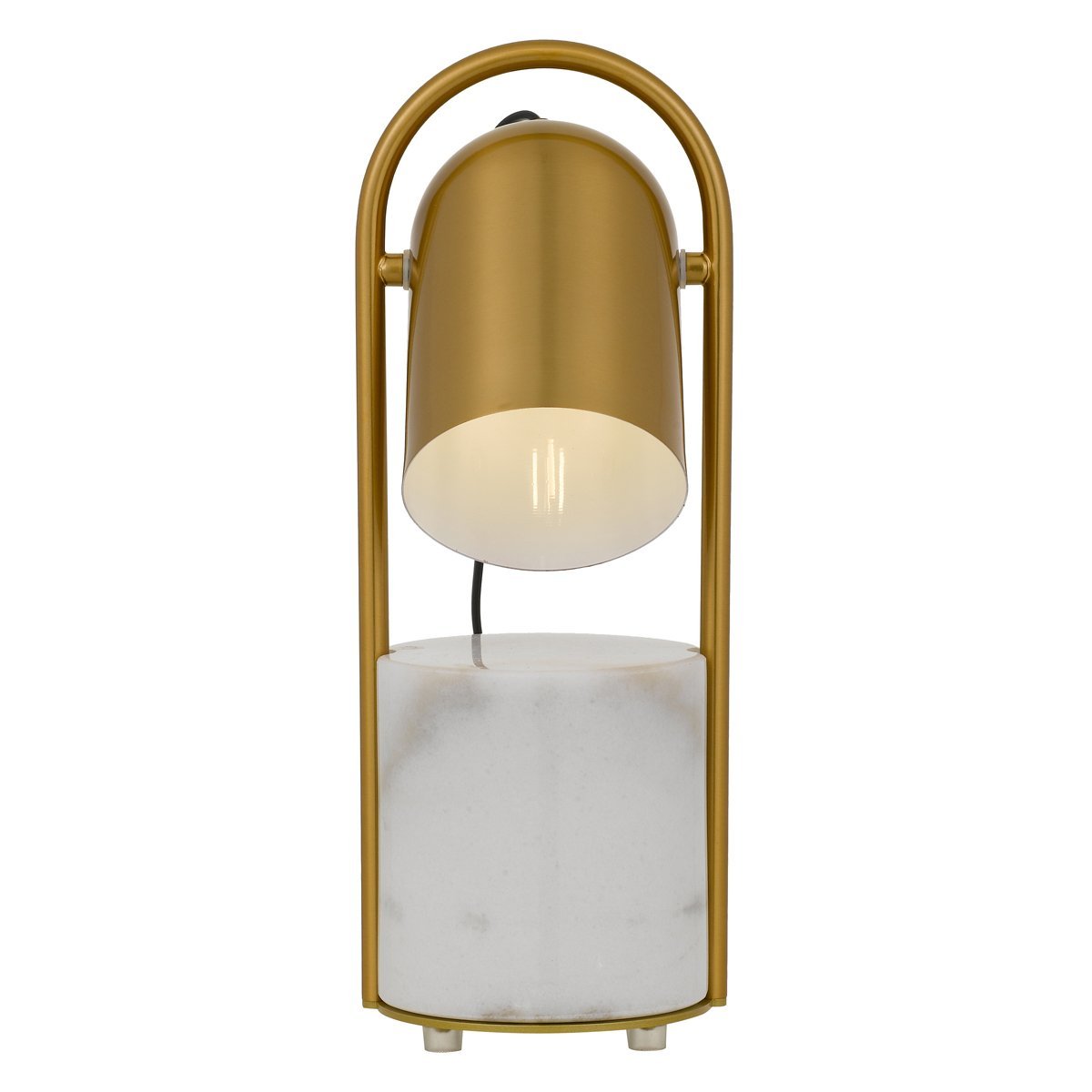 Fidel Table Lamp in Antique Gold with White Marble