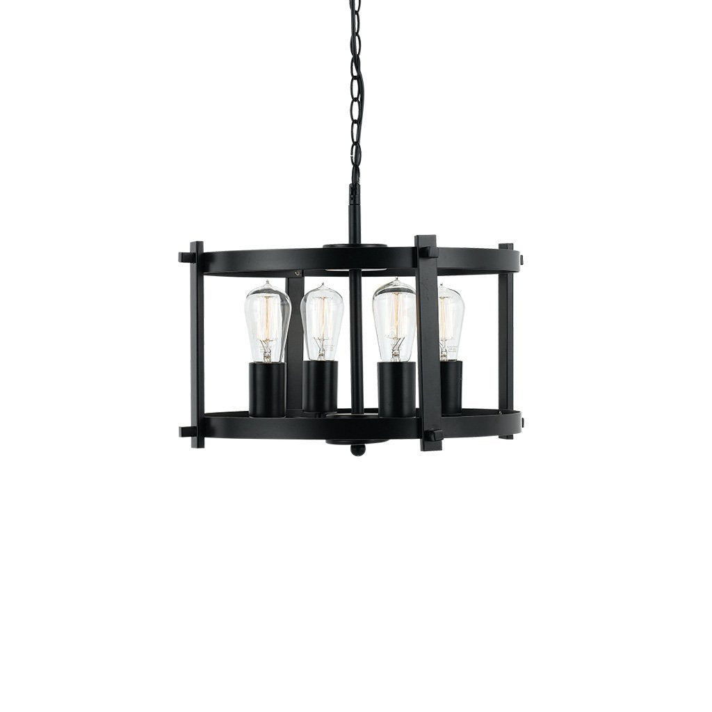 Finley 460mm 4 Light Pendant in Matt Black