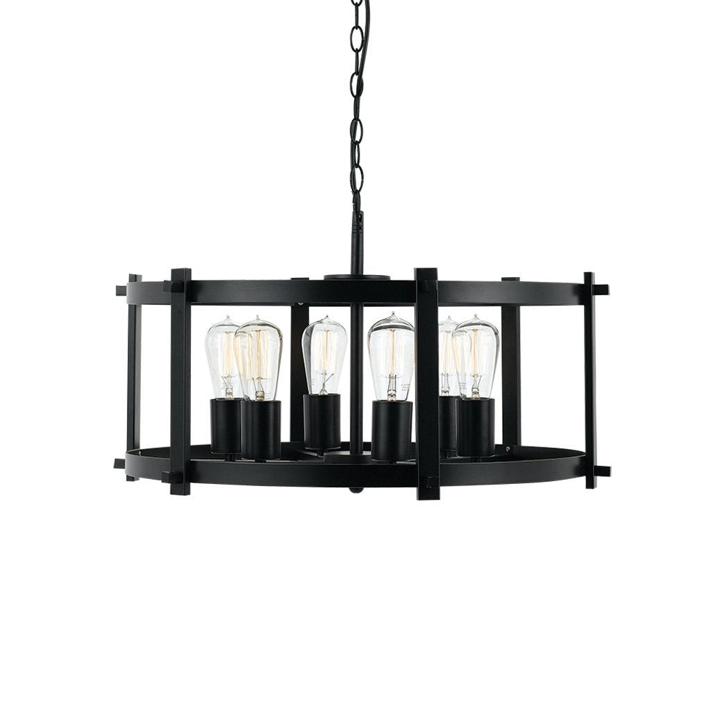 Finley 600mm 6 Light Pendant in Matt Black