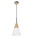 FINN: Scandinavian Blonde Wood & Opal Glass Medium Cone Pendant Light