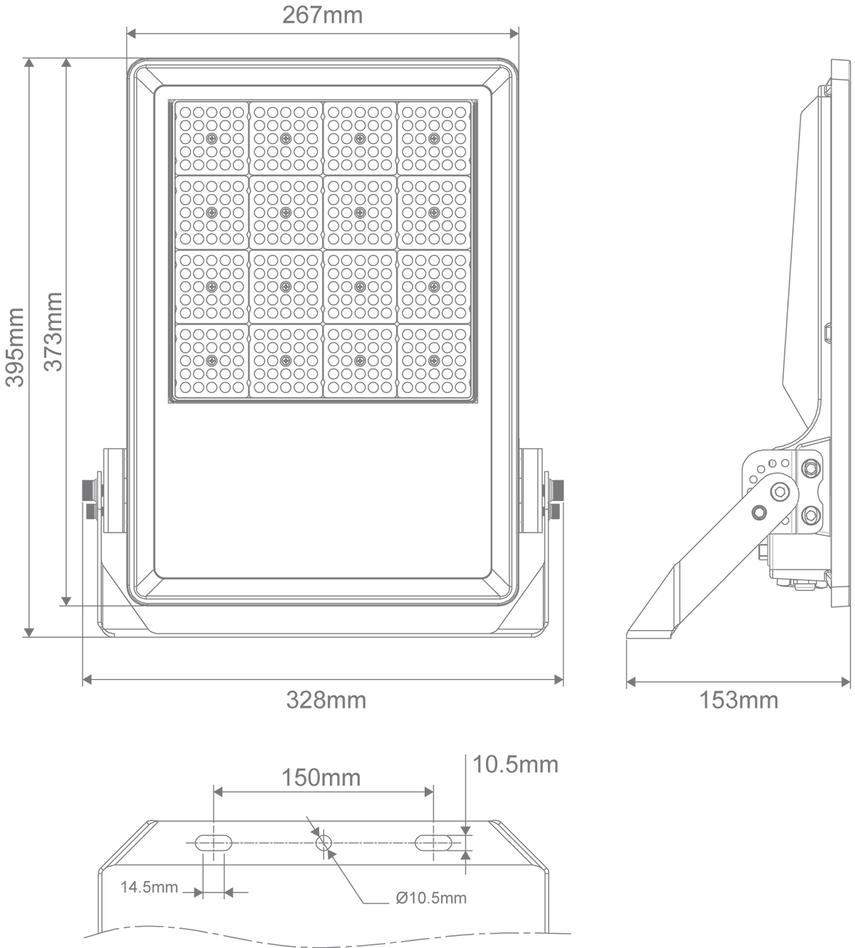 Flare 120/160/200W 5K LED Day Sensor Black Flood F&P