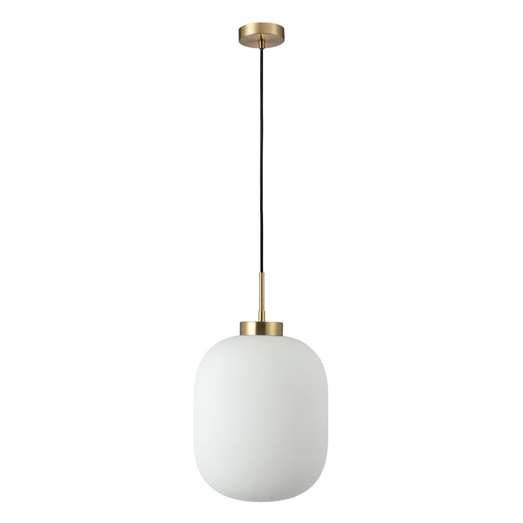 flaunt glass pendant 240v e27 satin brass flaunt sbr