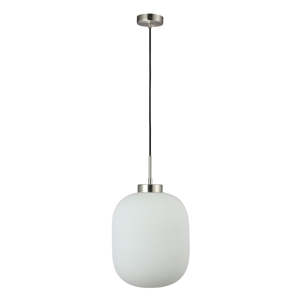 flaunt glass pendant 240v e27 satin chrome flaunt sch