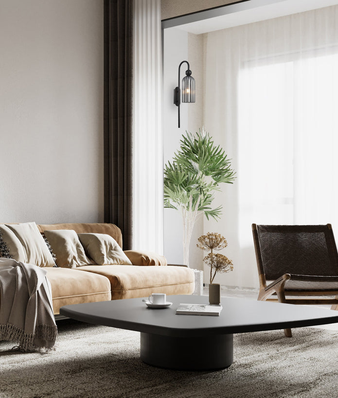 FLAUTA: Interior Round Top Cylinder Ribbed Wall Lights