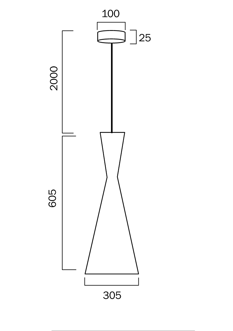 Flero 30  Gold, White, Bronze, Black or Aluminium Pendant
