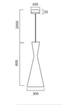 Flero 30  Gold, White, Bronze, Black or Aluminium Pendant