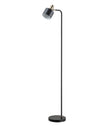 FLOTAR: Interior Cylinder Iron Shade with Antique Brass Highlight Floor Lamps