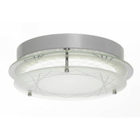 Thumbnail for Fosco Chrome & Frosted 20W Cool White LED Oyster Light