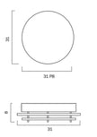 Fosco Chrome & Frosted Glass 20W 5000K Dimmable LED Oyster
