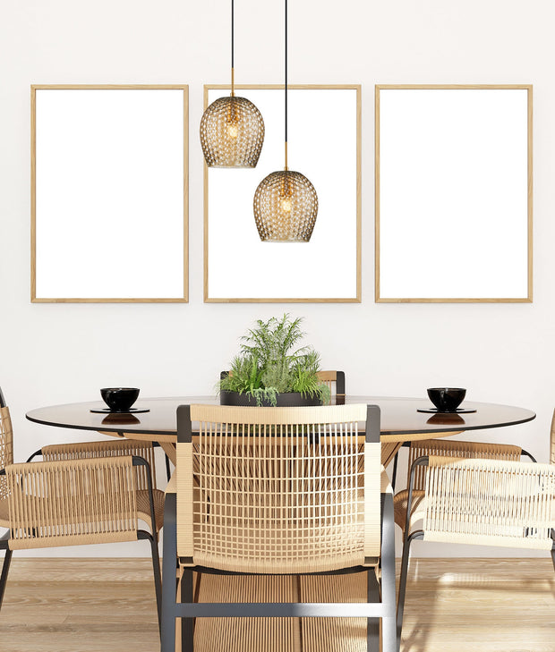 FOSSETTA: Interior Wine Glass Shape Dimpled Pendant Lights