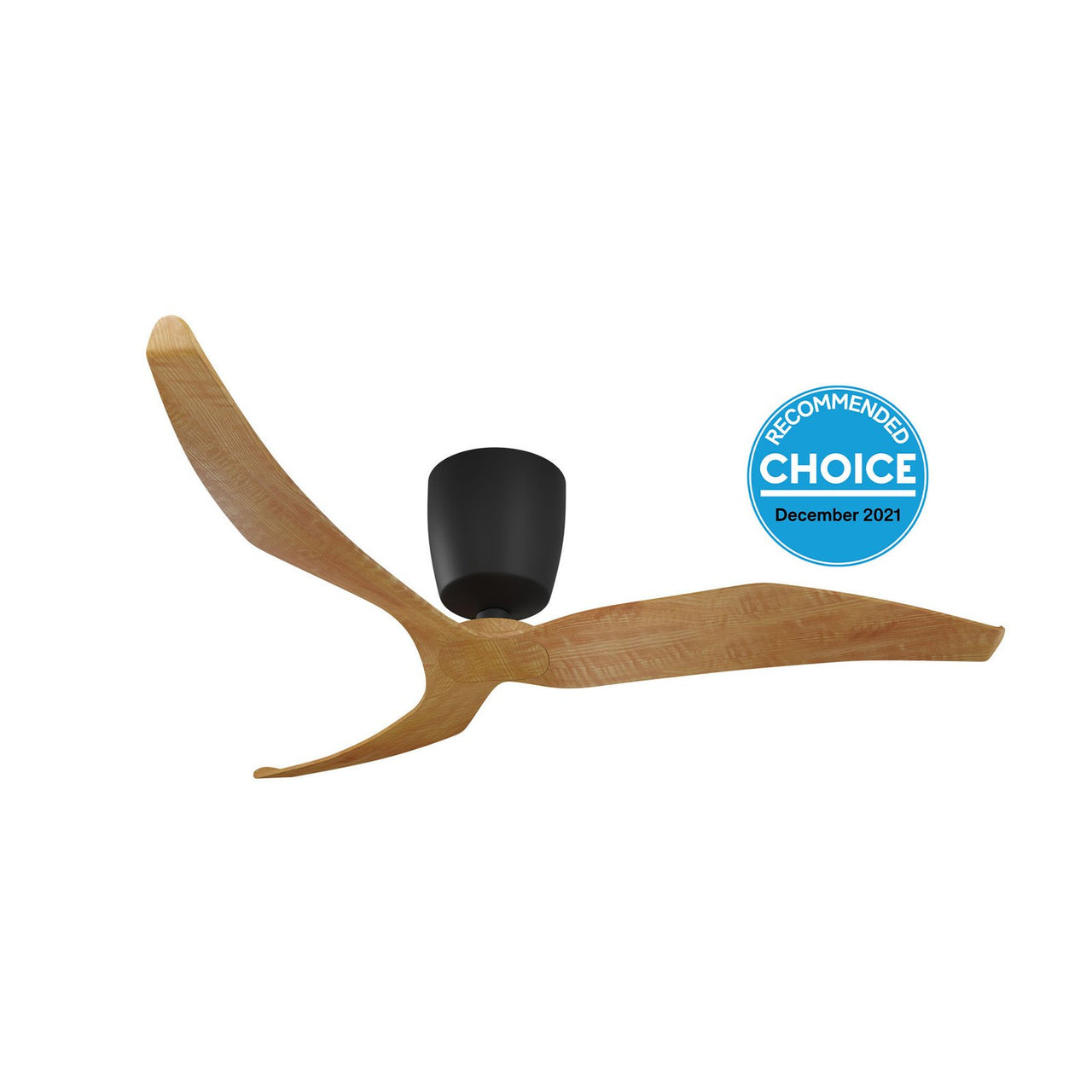 Aeratron FR3 50" 3 Blade DC Ceiling Fan with Remote in Black with Woodgrain