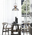 FUMOSO: Retro Smokey Black Mirror Finish Glass Dome Shape Pendant Light