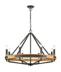 Thumbnail for FUNALE: Interior Candelabra Natural Wood / Oak Wood 8-Light Pendant Lights
