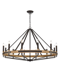 Thumbnail for FUNALE: Interior Candelabra Natural Wood / Oak Wood 12-Light Pendant Lights