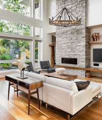 Thumbnail for FUNALE: Interior Candelabra Natural Wood / Oak Wood 12-Light Pendant Lights