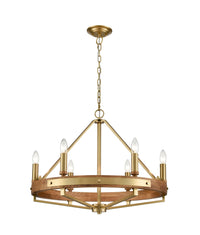 Thumbnail for FUNALE: Interior Candelabra Natural Wood / Oak Wood 6-Light Pendant Lights