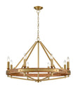 FUNALE: Interior Candelabra Natural Wood / Oak Wood 8-Light Pendant Lights