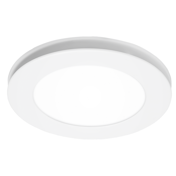 Flow Round 250mm Exhaust Fan & 12w Tricolour LED Light White