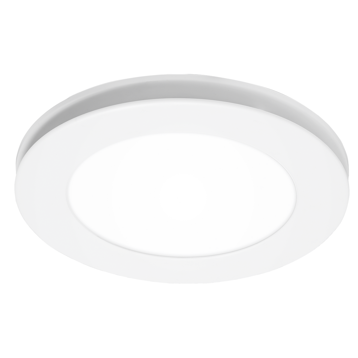 Flow Round 300mm Exhaust Fan & 12w Tricolour LED Light White