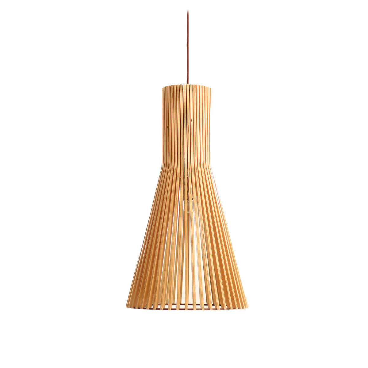 Flute 290mm White Wooden Pendant Light