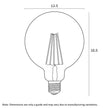 G125 8W E27 5000K or 3000K Clear LED Globe Dimmable
