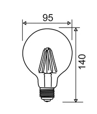 Thumbnail for G95 LED Filament Dimmable Globes Frosted Diffuser (6W)