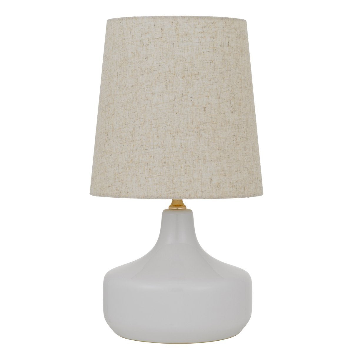 Gabino Table Lamp in White with Ivory Shade