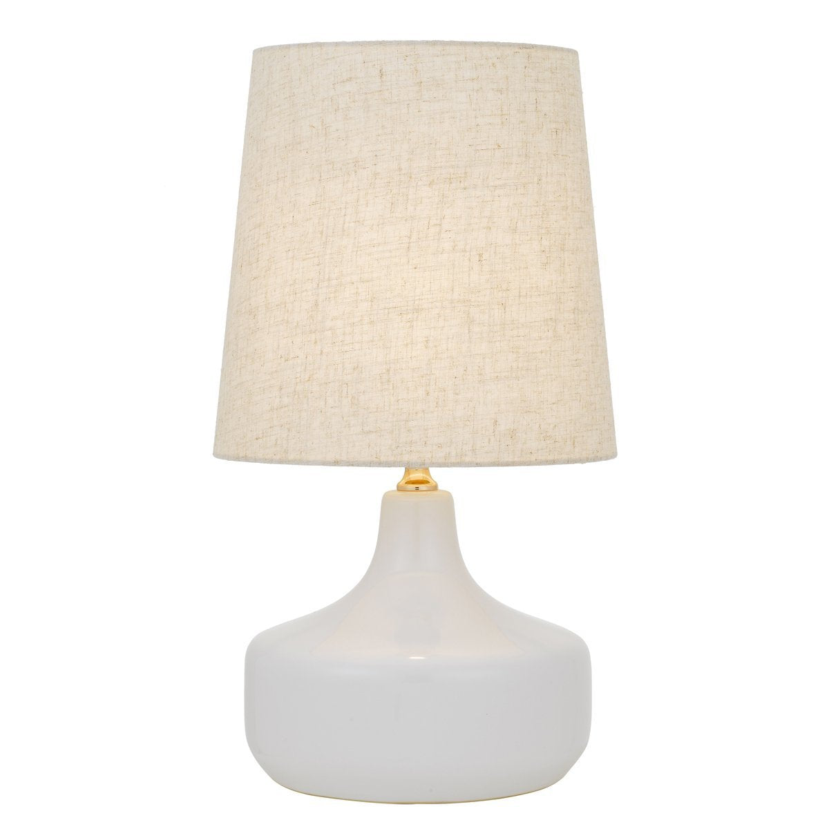 Gabino Table Lamp in White with Ivory Shade