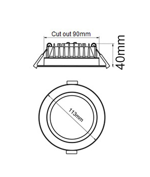 GALTRI: LED Dimmable Tri-CCT Fixed White Recessed Downlights