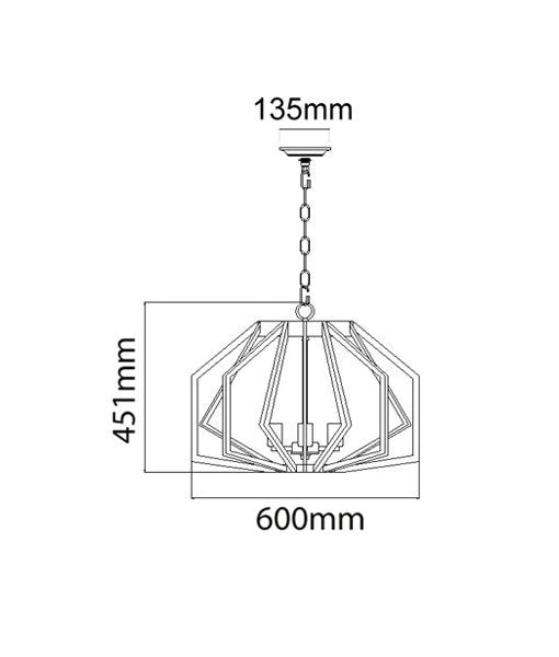 GAMBA 1 and 3 Pendant Light Dimensions