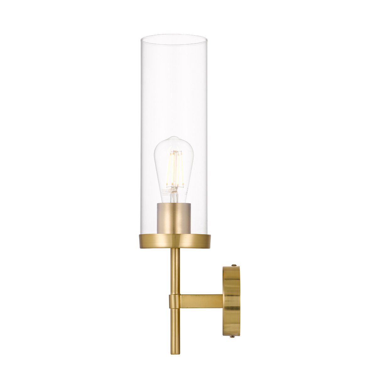 Garot 1 Light Wall Light in Antique Gold with Clear Glass