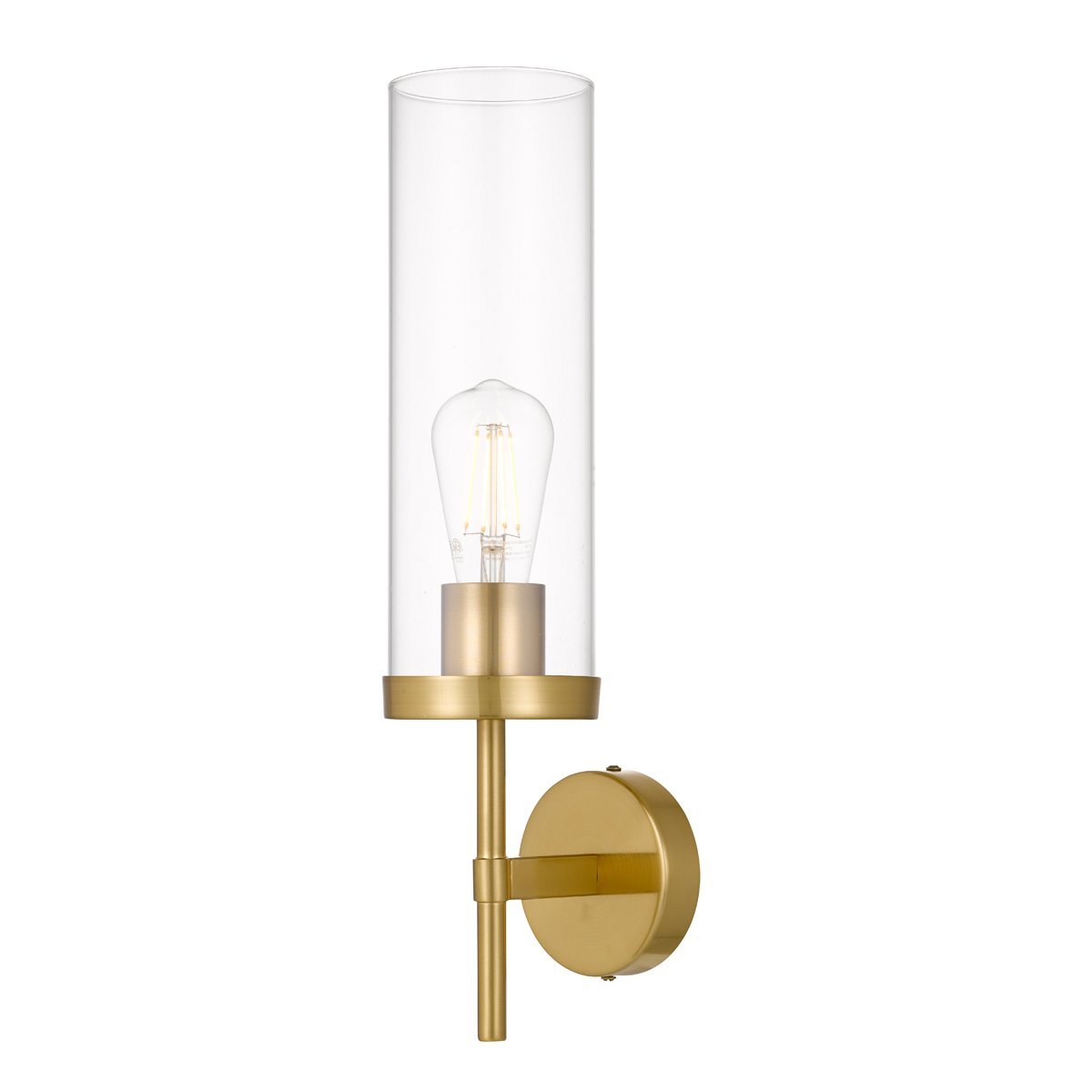 Garot 1 Light Wall Light in Antique Gold with Clear Glass