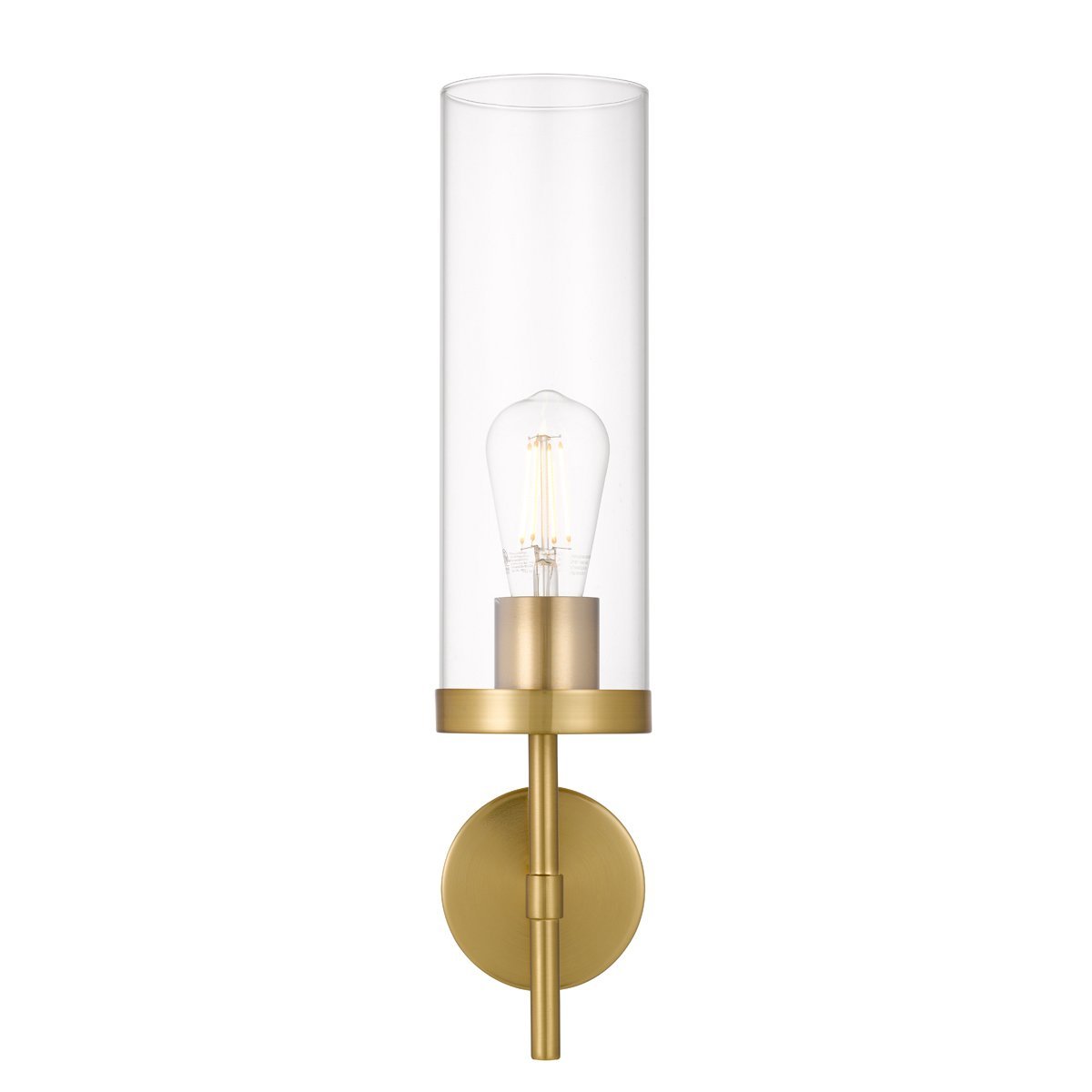 Garot 1 Light Wall Light in Antique Gold with Clear Glass