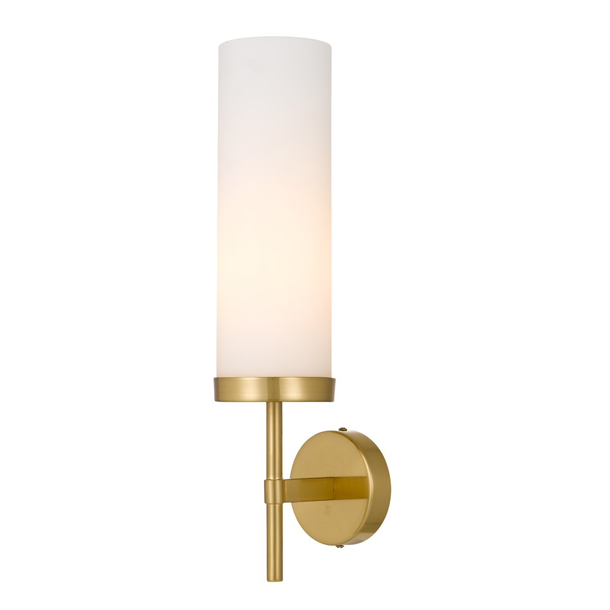 Garot 1 Light Wall Light in Antique Gold with Matt Opal Glass