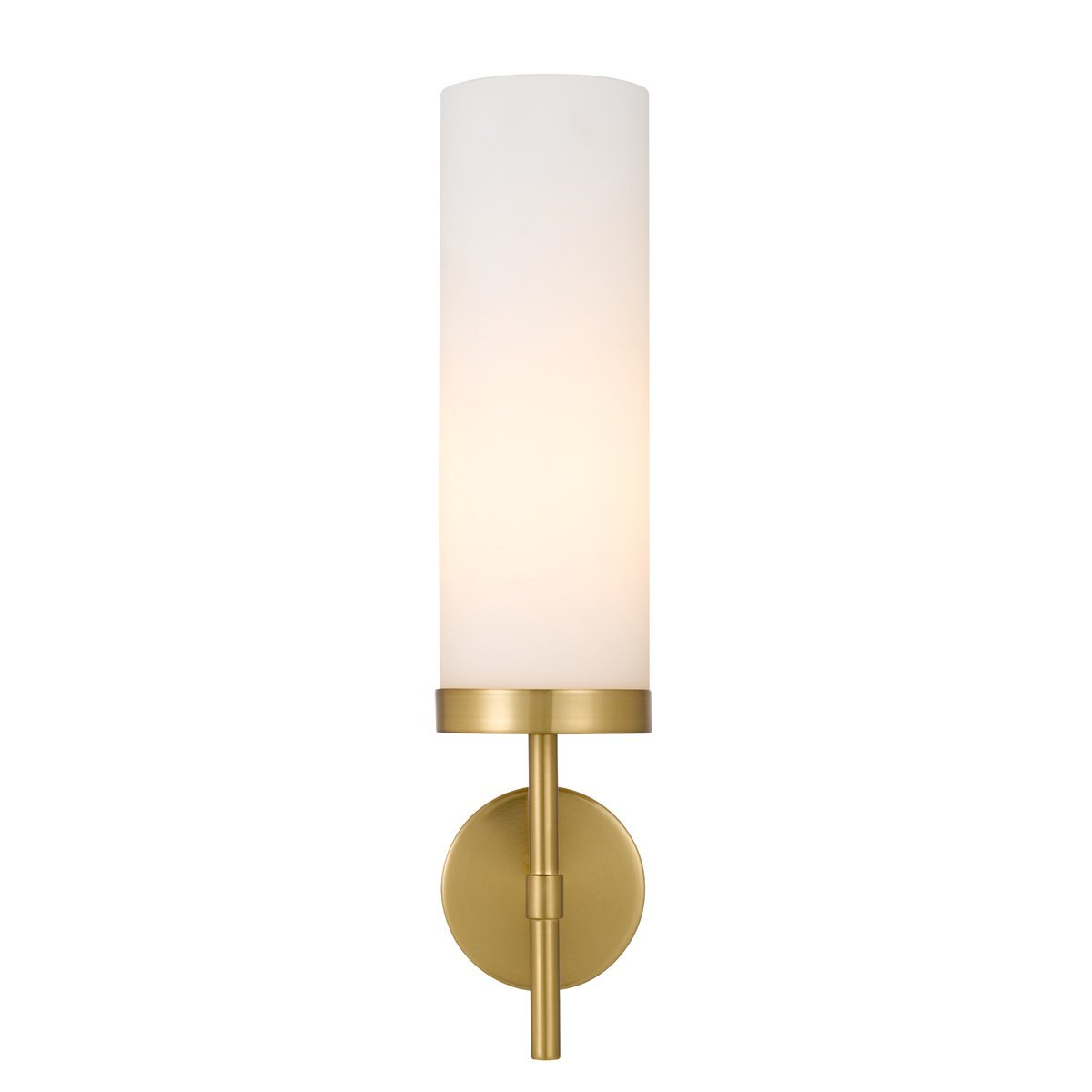 Garot 1 Light Wall Light in Antique Gold with Matt Opal Glass