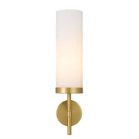 Thumbnail for Garot 1 Light Wall Light in Antique Gold with Matt Opal Glass