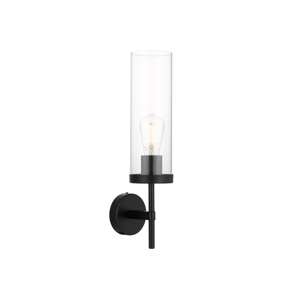 Garot Black or Antique Gold Wall Light with Opal or Clear Glass