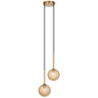 Gaston Antique Gold 2 Light Pendant with Choice of 6 Glass Colours and Textures