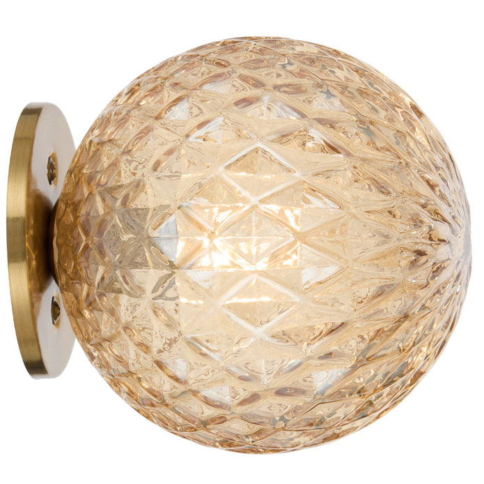 Gaston Antique Gold Wall Light with Choice of 6 Glass Colours and Textures
