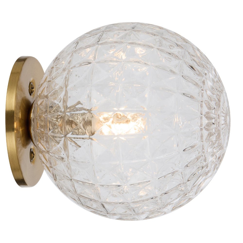 Gaston Antique Gold Wall Light with Choice of 6 Glass Colours and Textures