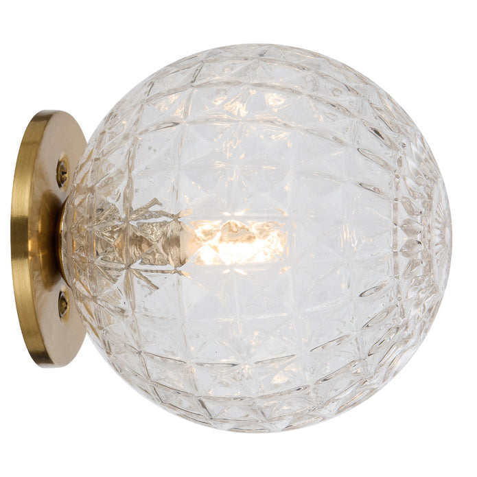 Gaston Antique Gold Wall Light with Choice of 6 Glass Colours and Textures