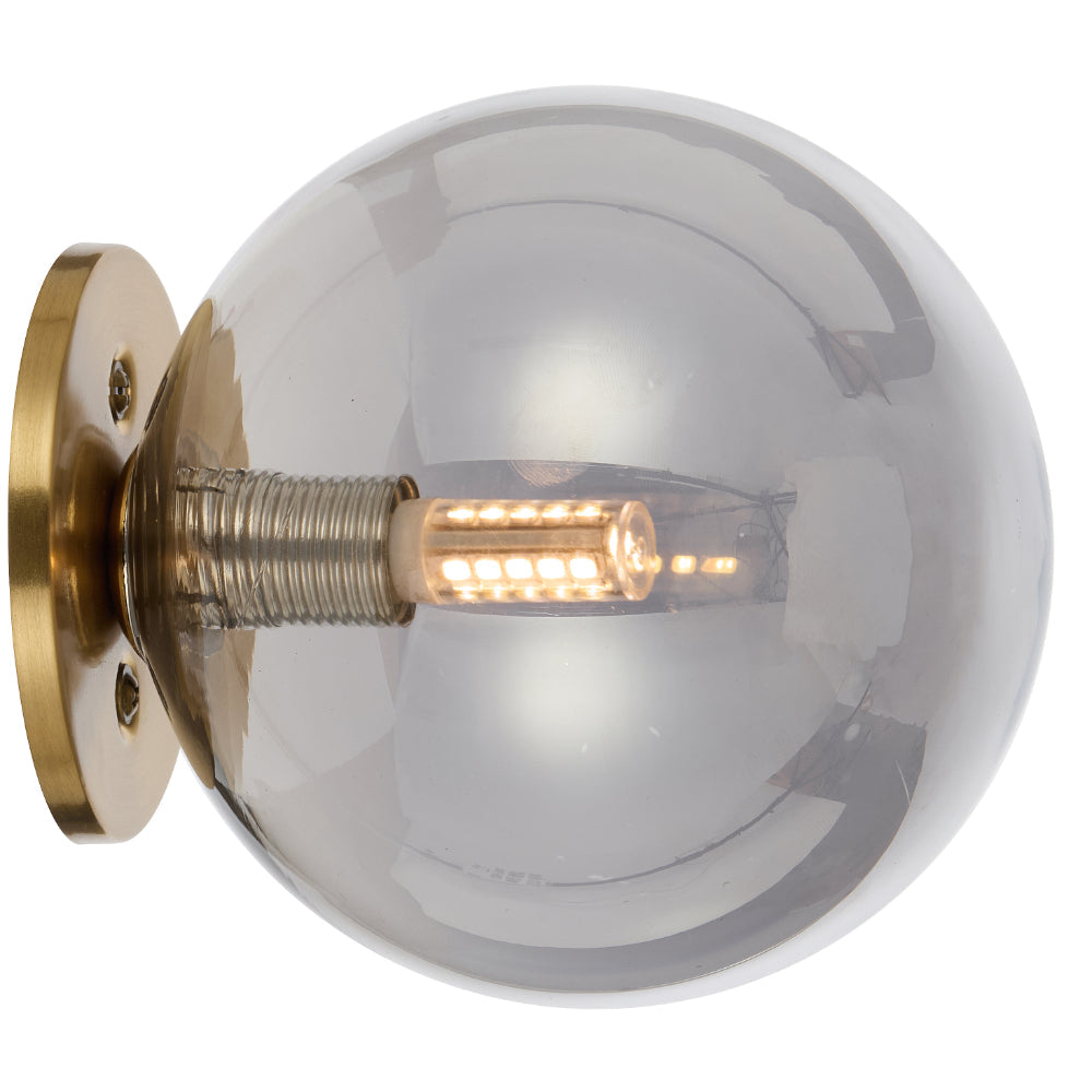 Gaston Antique Gold Wall Light with Choice of 6 Glass Colours and Textures