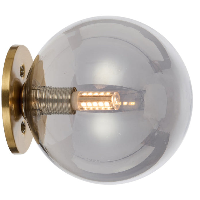 Gaston Antique Gold Wall Light with Choice of 6 Glass Colours and Textures