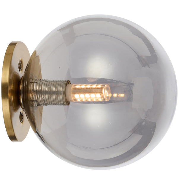Gaston Antique Gold Wall Light with Choice of 6 Glass Colours and Textures